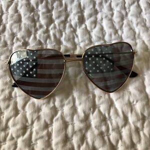 Heart Shaped American Flag Sunglasses